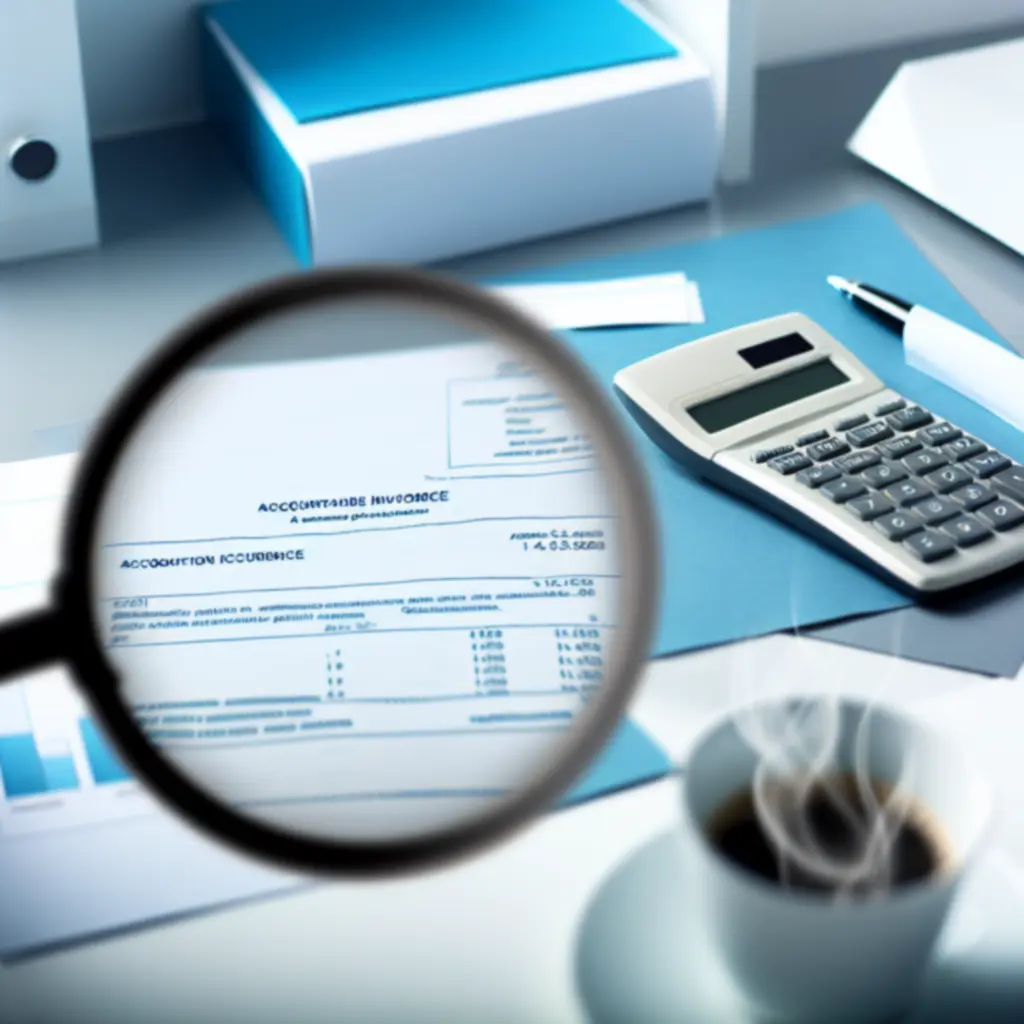 Exemple visuel d'une facture de services comptables structurée sur un bureau