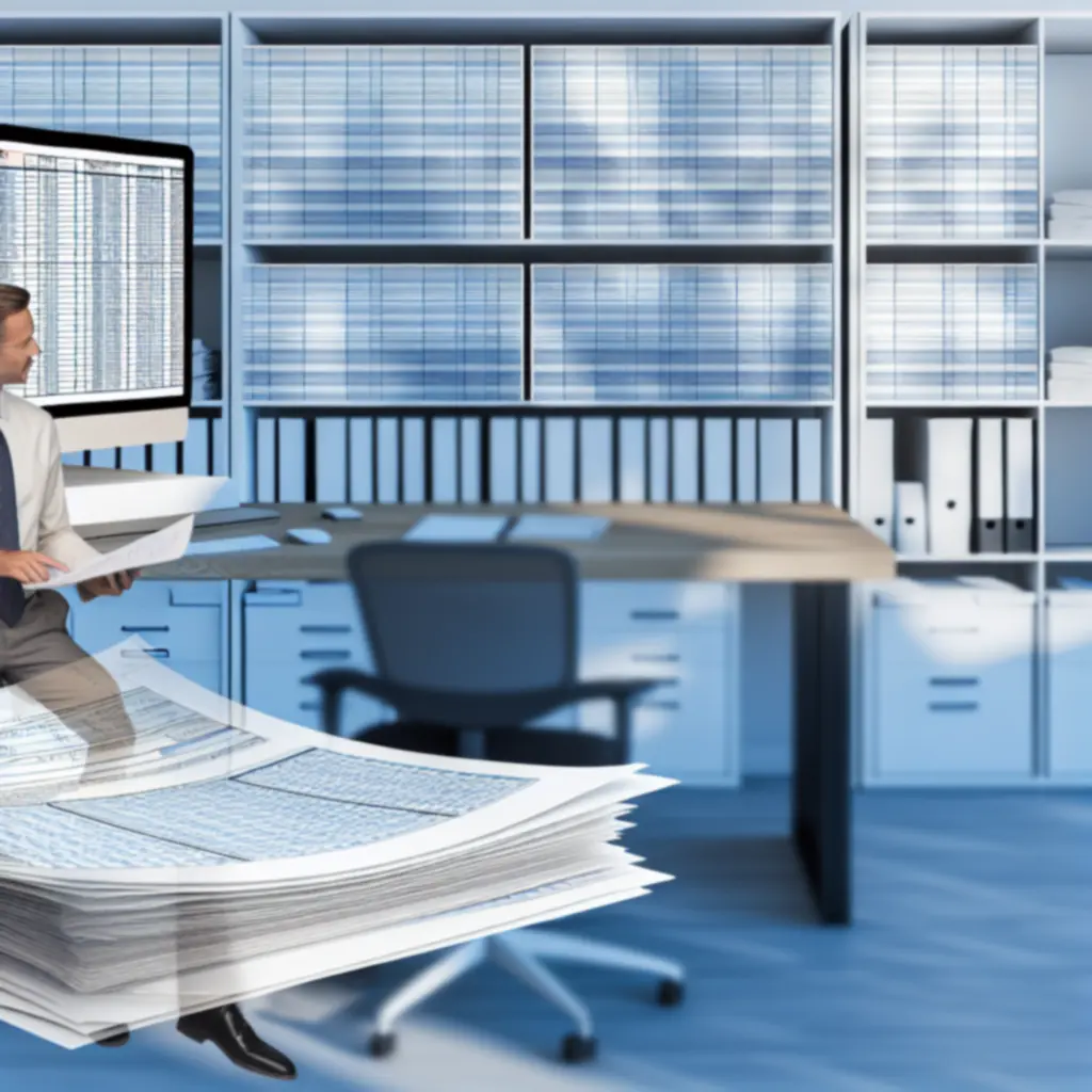 Bureau moderne avec un poste dédié à la gestion de la paie