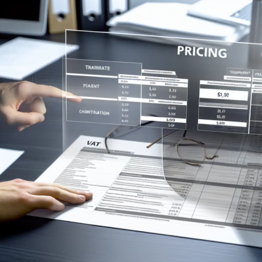 Illustration de tarification transparente pour la gestion de la TVA